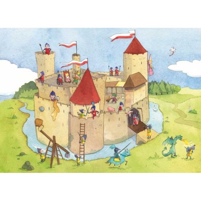 Puzzle-Michele-Wilson-K145-24 Puzzle en Bois découpé à la Main - Panique au Château-Fort