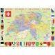 Puzzle en Bois découpé à la Main - Carte de la Suisse