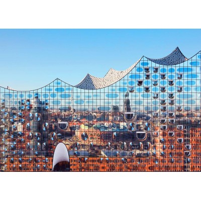 Puls-Entertainment-Puzzle-22222 Hambourg dans le reflet de la Philharmonie de l'Elbe