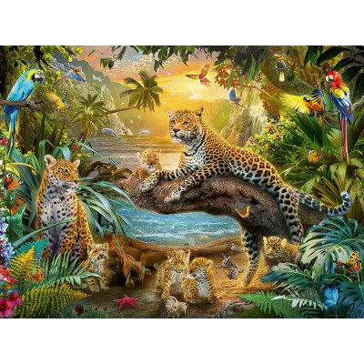 Ravensburger-00738 Famille de Léopards dans la Jungle