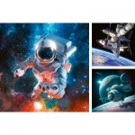 Ravensburger-00860 3 Puzzles - Aventure dans l'Espace