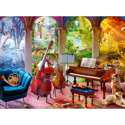 Ravensburger-01366 Bien Être & Puzzle - Les 4 Saisons En Musique
