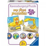 Ravensburger-03074 My First Puzzles - Animaux au Chantier (9x2 Pièces)