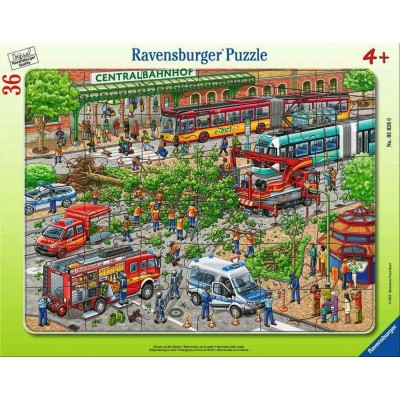 Ravensburger-05026 Puzzle Cadre - Intervention des Pompiers