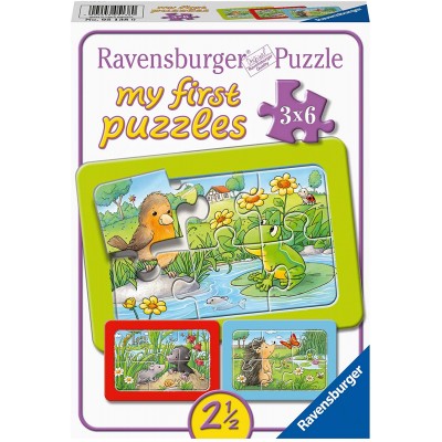 Ravensburger-05138 Puzzle Cadre - Petits Animaux du Jardin (3x6 Pièces)