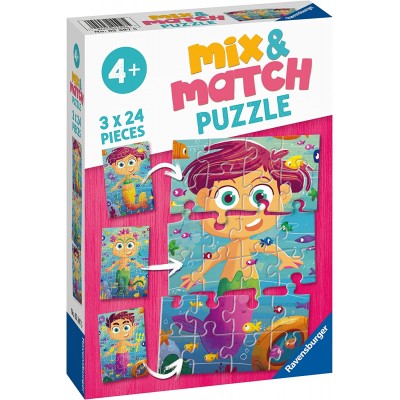Ravensburger-05597 3 Puzzles - Sirènes et Monstres Marins