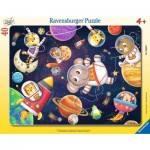 Ravensburger-05634 Puzzle Cadre - Astronautes animaux