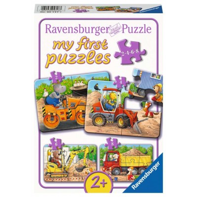 Ravensburger-05717 4 Puzzles - My First Puzzles - Animaux au chantier