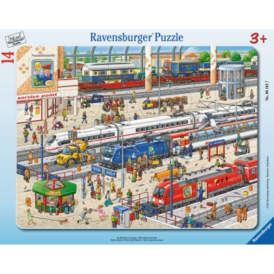 Ravensburger-06161 Puzzle Cadre - A la Gare