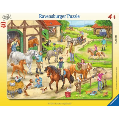 Ravensburger-06164 Puzzle Cadre - Au Centre Equestre