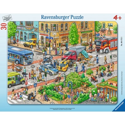 Ravensburger-06172 Puzzle Cadre - Voyage en Ville