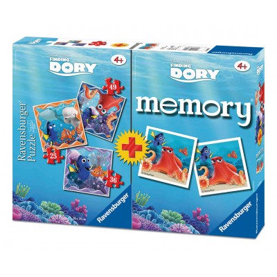 Ravensburger-06871 3 Puzzles Dory + Memory