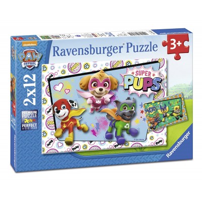 Ravensburger-07613 2 Puzzles - Pat' Patrouille