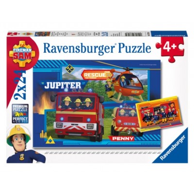 Ravensburger-07826 2 Puzzles - Sam le Pompier