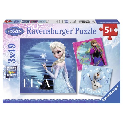 Ravensburger-09269 3 Puzzles - Reine des Neiges