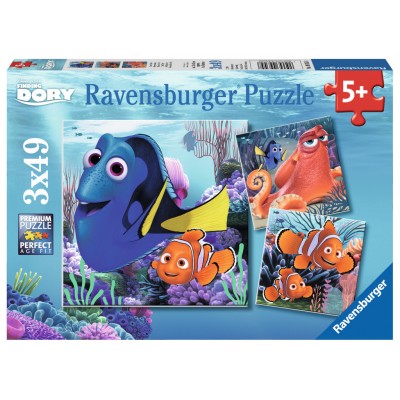 Ravensburger-09345 3 Puzzles - Dory