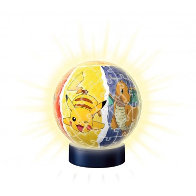 Ravensburger-11547 Puzzle 3D - Puzzle 3D Ball Illuminé - Pokémon