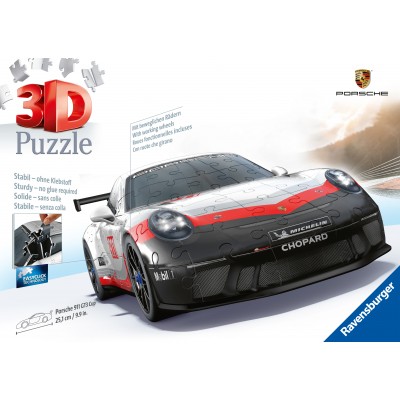 Ravensburger-11557 Puzzle 3D - Porsche 911 GT3 Cup (avec grille)