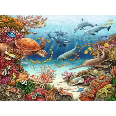 Ravensburger-13411 Pièces XXL - WWW - Animaux marins au récif corallien