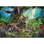 Ravensburger-15987 Famille de Loups dans la Forêt