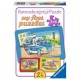 Puzzle Cadre - 3 Puzzles - Animaux en action