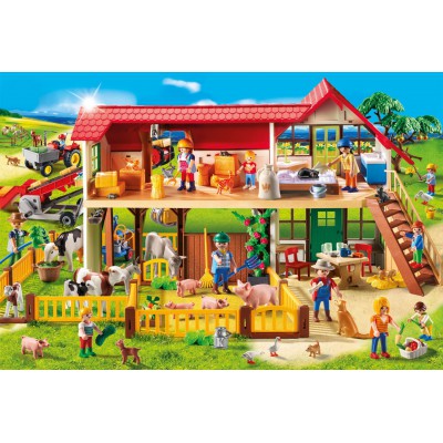 Schmidt-Spiele-56163 Playmobil, La Ferme avec une Figurine Playmobil