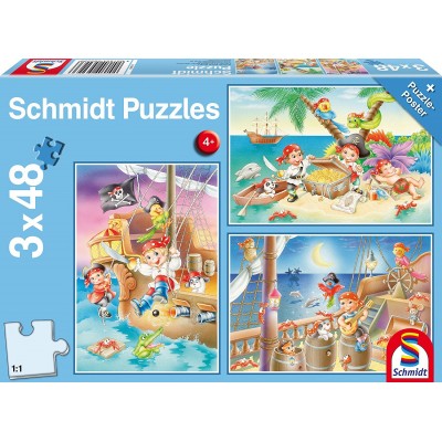 Schmidt-Spiele-56223 3 Puzzles - Pirates