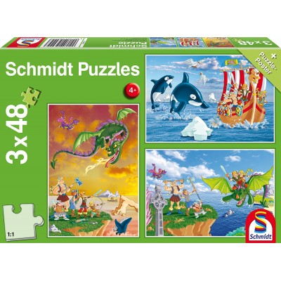 Schmidt-Spiele-56224 3 Puzzles - Vikings