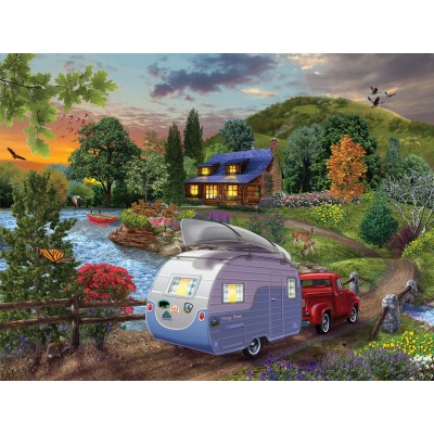 Sunsout-31517 Bigelow Illustrations - Campers Coming Home