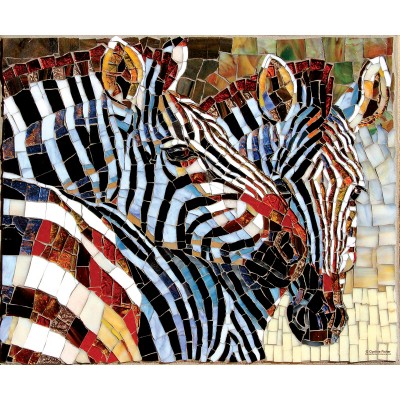 Sunsout-70725 Stained Glass Zebras