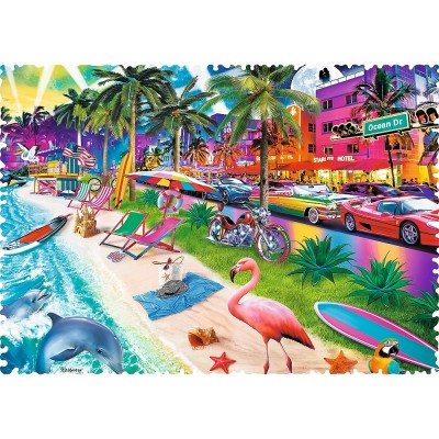 Trefl-11132 Crazy Shapes - Plage de Miami