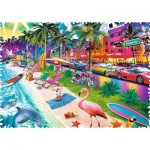 Trefl-11132 Crazy Shapes - Plage de Miami