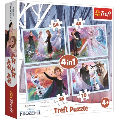 Trefl-34344 4 Puzzles - La Reine des Neiges 2