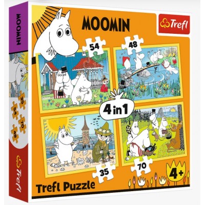 Trefl-34368 4 in 1 - Moomin happy day