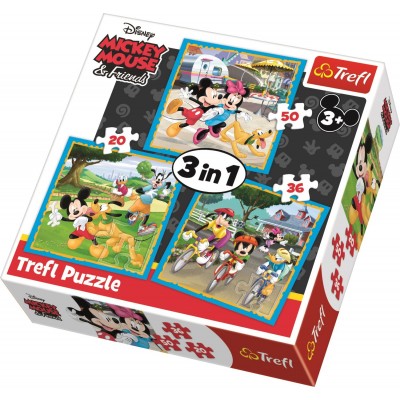Trefl-34846 3 in 1 - Mickey Mouse with friends