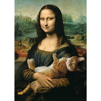 Trefl-37294 Mona Lisa and Purring Kitty