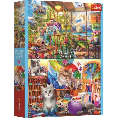 Trefl-37530 2 Puzzles - L'Art De Peindre