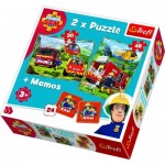 Trefl-90791 2 Puzzles + Memo - Fireman Sam